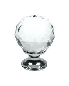 Kapinupp / sahtlinupp Diamond - 30 - Klaas / kroom - Beslag Design