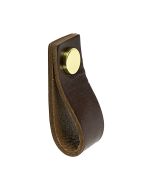 Kapi käepide Loop - Pruun nahk / messing - Beslag Design