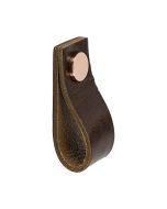 Kapi käepide Loop - Pruun nahk / vask - Beslag Design